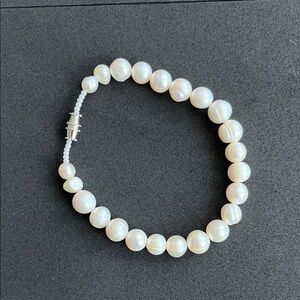 Elegant White Authentic Pearl Bracelet